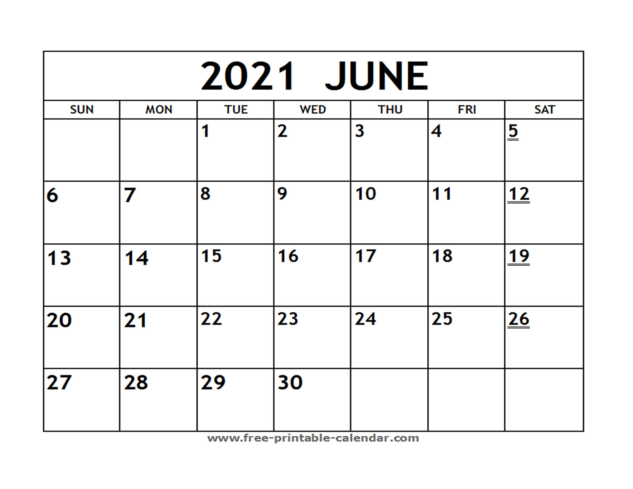 Printable 2021 June Calendar - Free-Printable-Calendar-Blank Fill In Calendar For 2021
