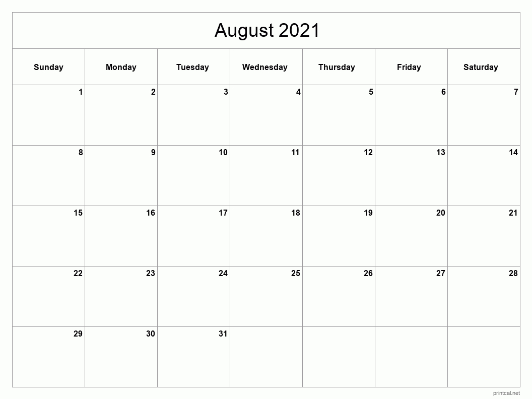 Printable August 2021 Calendar | Free Printable Calendars-Free Two Page August 2021 Month