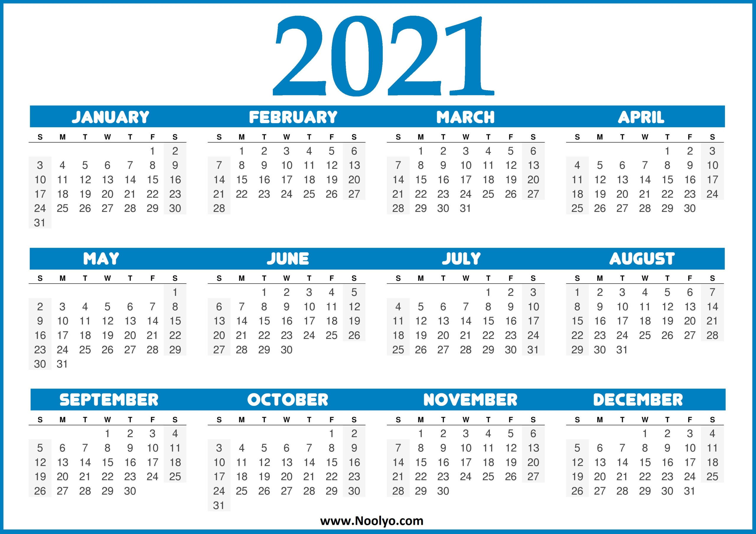 Printable Calendar 2021 United States | Free 2021-Calendar 2021 Free Printable Yearly Annual Leave