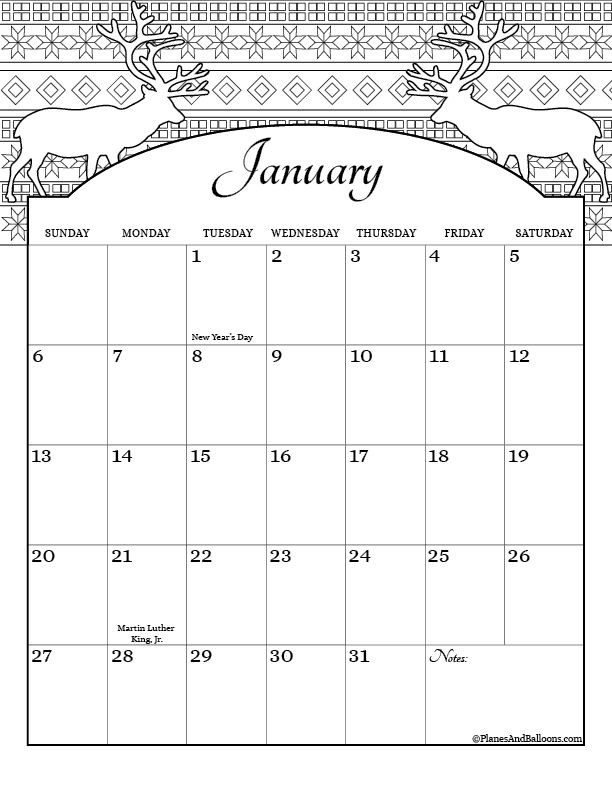 Printable Coloring Calendar For 2021 (Us Holidays Included-Full Size Feb 2021 Calendar To Print Free