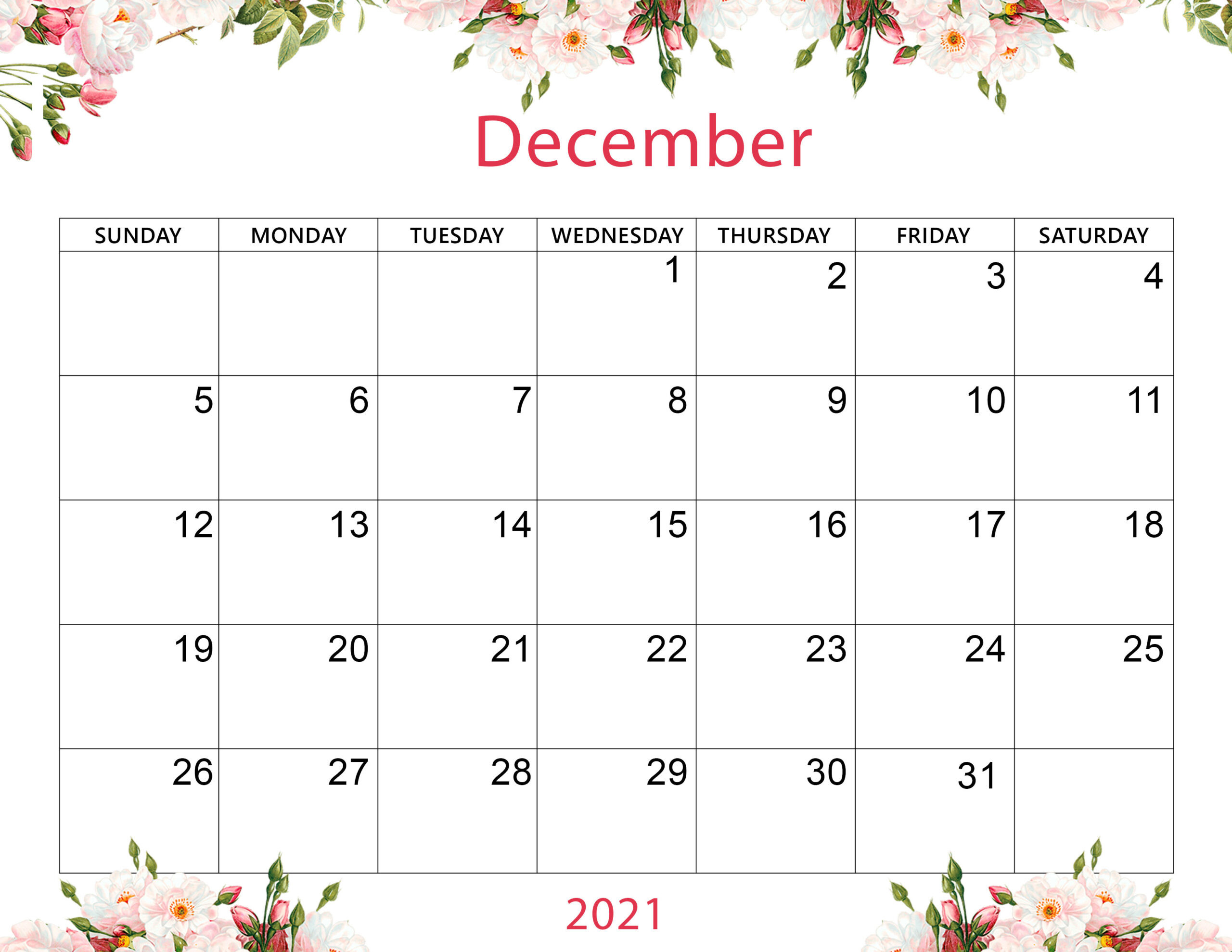 Printable Cute December 2021 Calendar | Zudocalendrio-Printable Bill Calendar 2021 Free