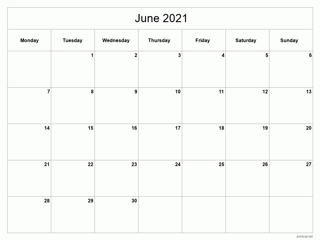 Printable June 2021 Calendar | Free Printable Calendars-Blank June Calendar 2021