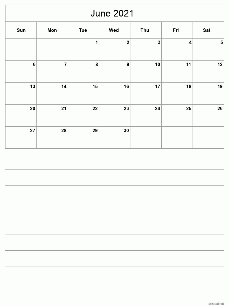 Printable June 2021 Calendar | Free Printable Calendars-Full Size Feb 2021 Calendar To Print Free