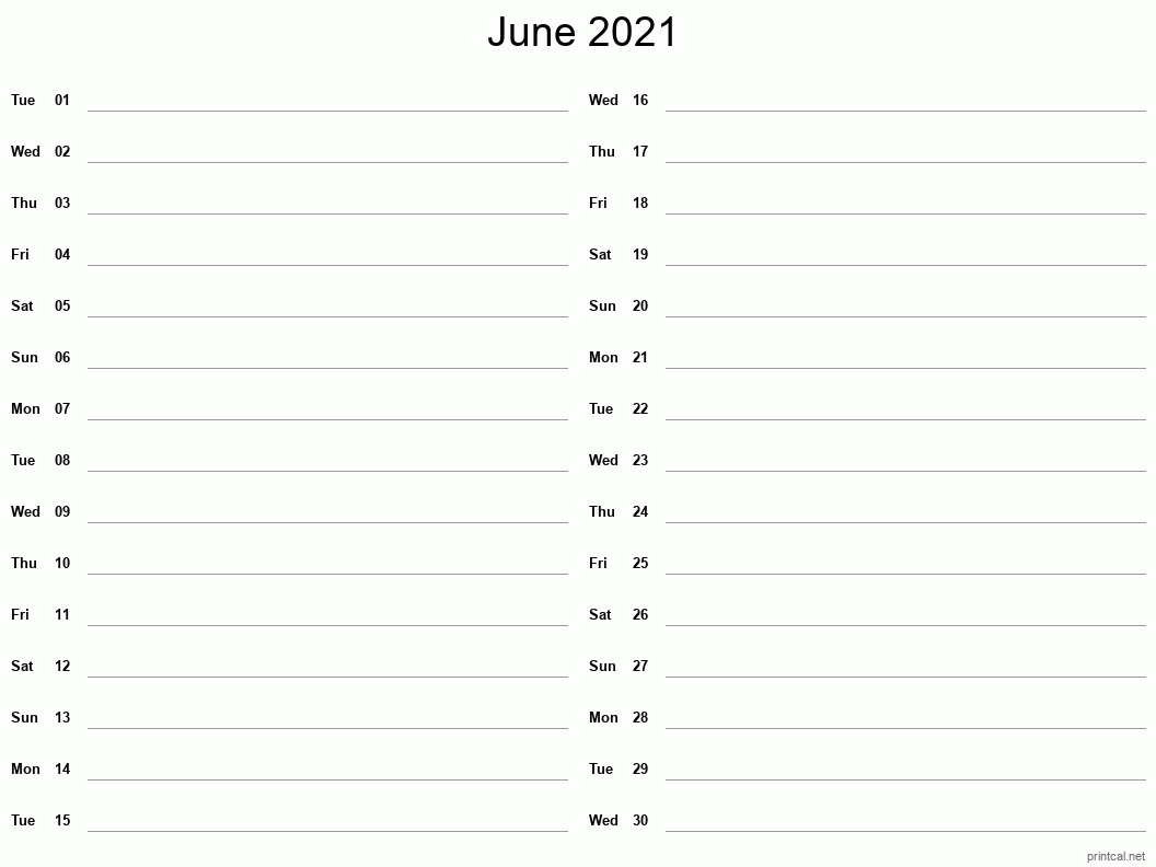 Printable June 2021 Calendar | Free Printable Calendars-June 2021 Calendar Printable Template