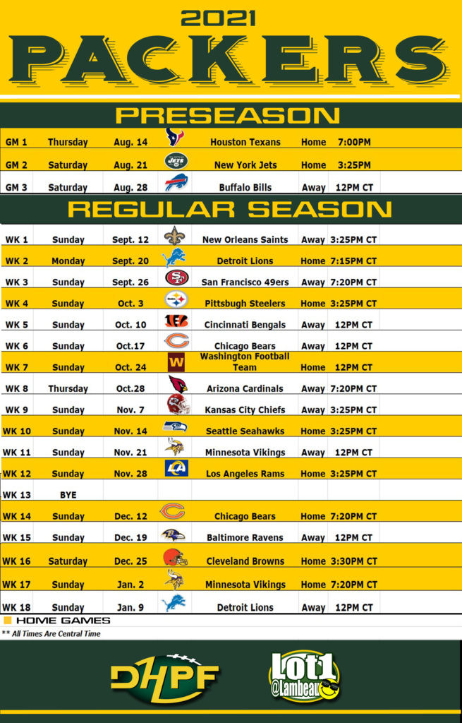 Printable Packers Schedule 2021-22 - Seattle Seahawks-Printable 2021 2021 Nfl Schedule