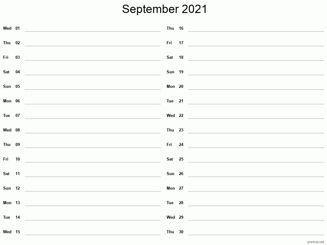 Printable September 2021 Calendar | Free Printable Calendars-2021 Half Page Monthly Calendar Template