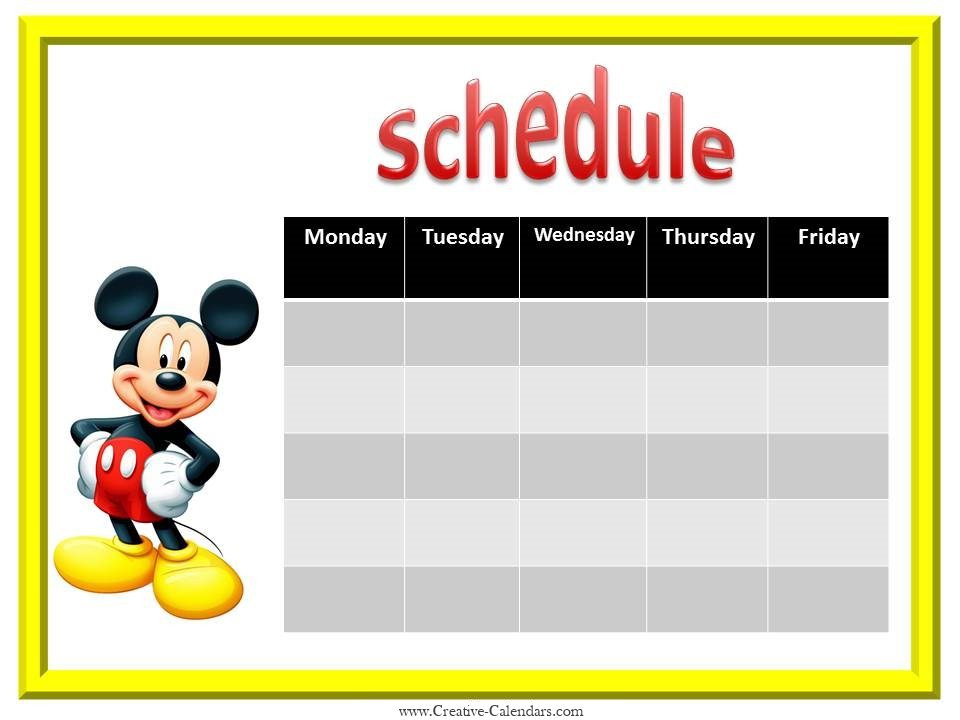 Printable Weekly Calendar-Mickey Mouse Calendar February 2021 Free