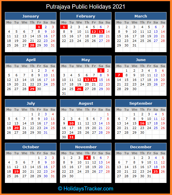 Putrajaya (Malaysia) Public Holidays 2021 - Holidays Tracker-Malaysia Public Holidays 2021