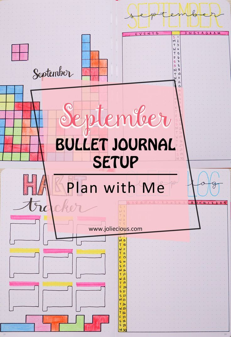September 2019 Bullet Journal Setup - Joliecious | Journal-June 2021 Calendar Printable 2 Page Spread