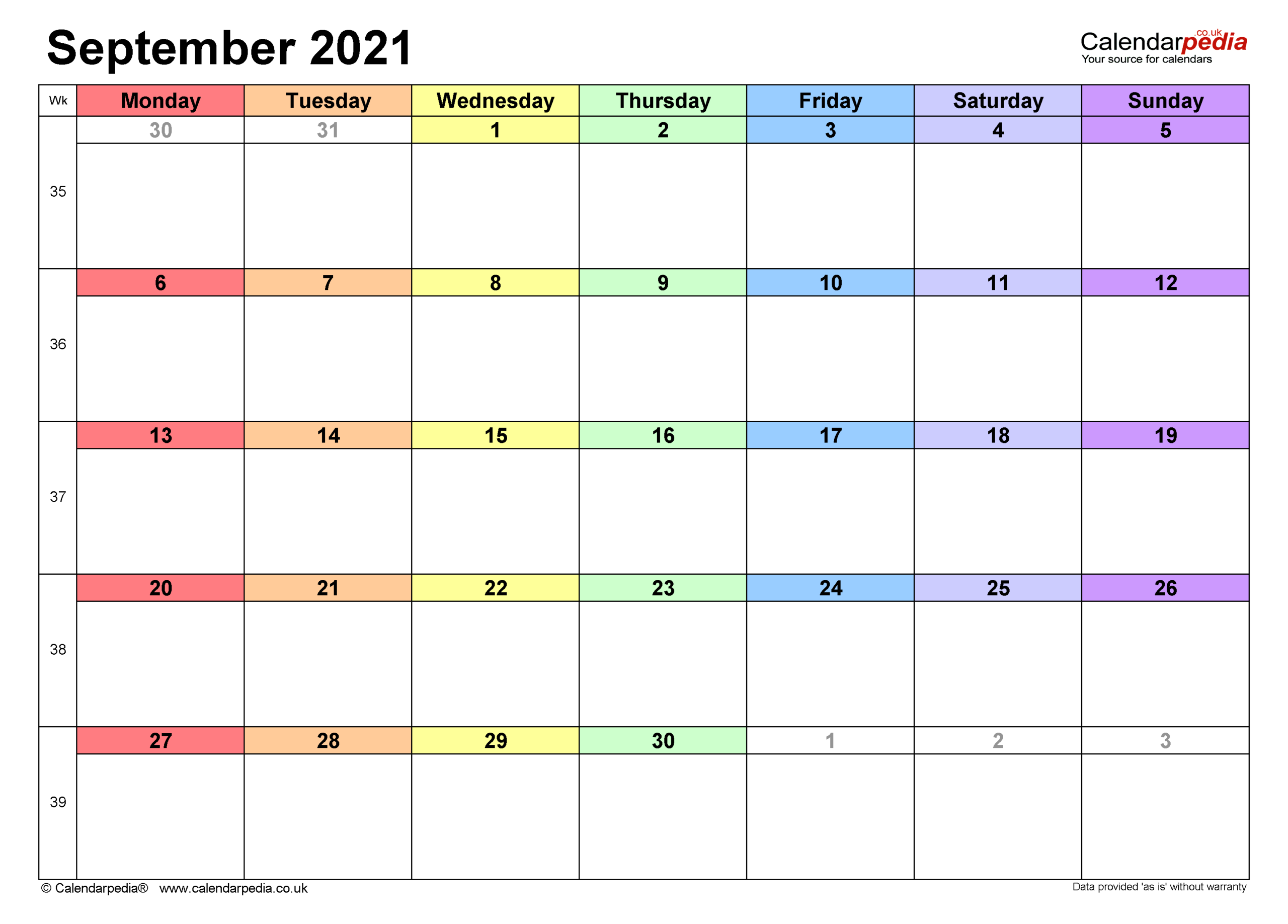 September 2021 Calendar Uk | 2022 Calendar-Free Printable Calendar 2021 September