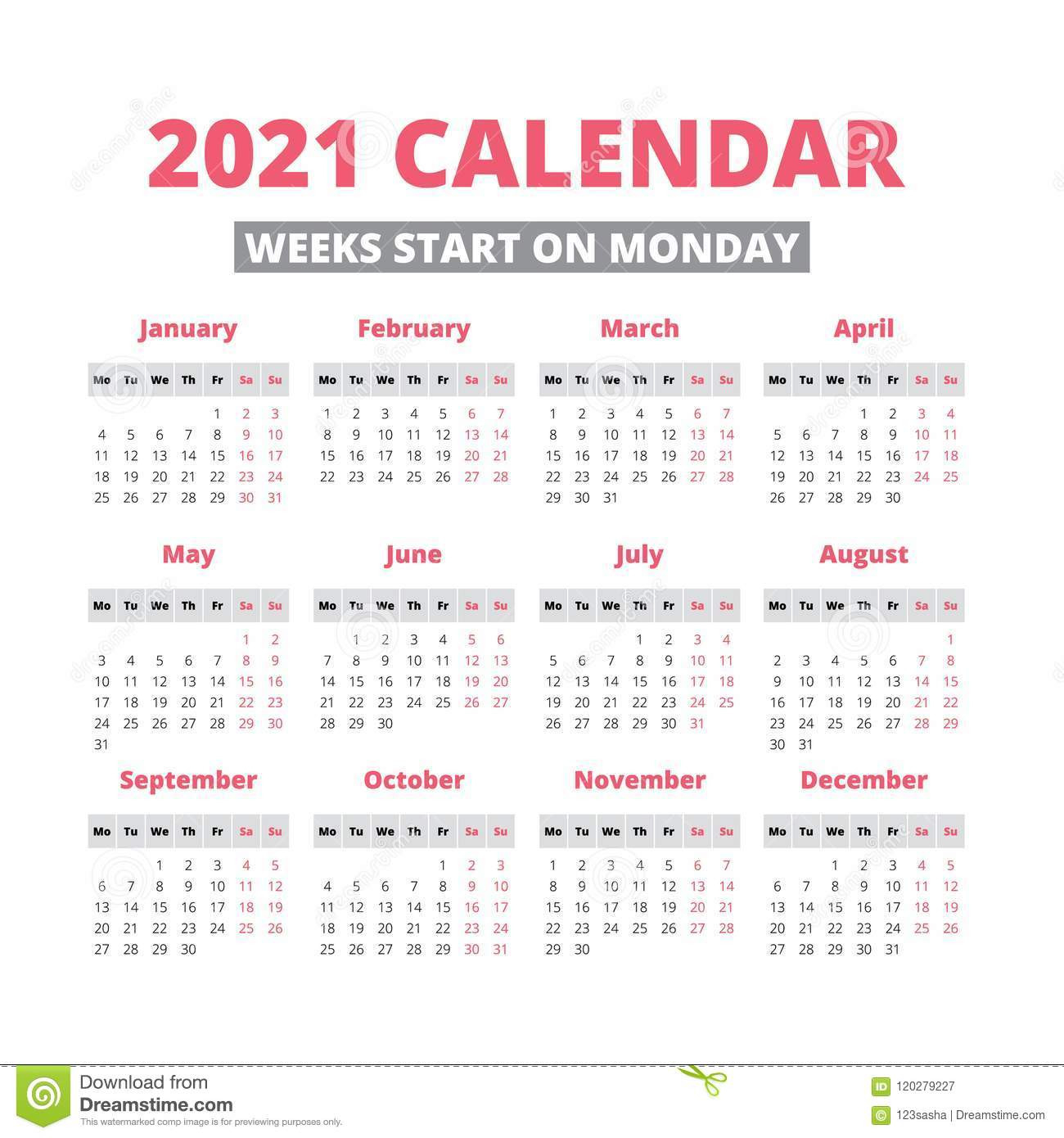 Simple 2021 Year Calendar Stock Vector. Illustration Of-Free Printable 4 X 6 Calendar 2021