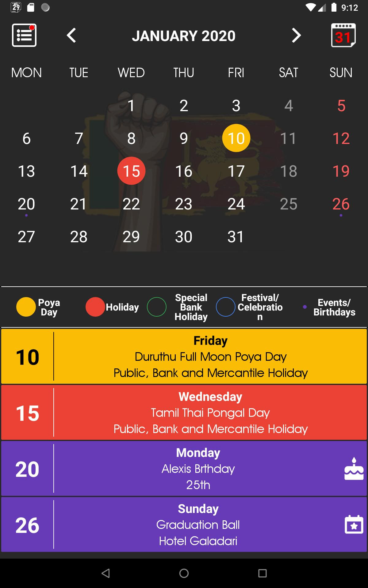 Sri Lanka Calendar 2021 🇱🇰 ¦ Sinhala ¦ Holidays For Android - Apk Download-2021 Srilanka Mercantile Holidays