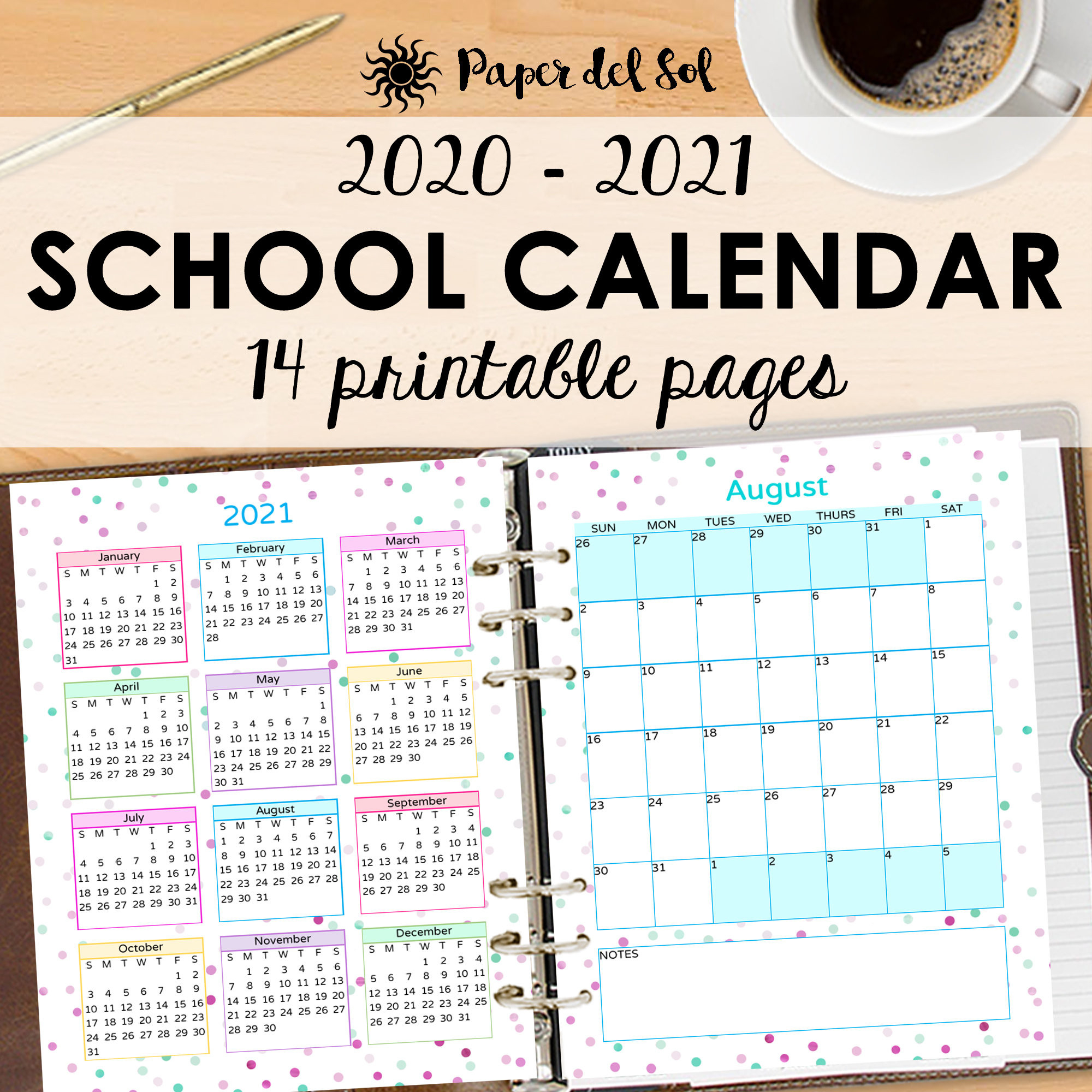 Student Planner 2020 2021 Monthly Planner Printable School | Etsy-Printable Monthly Planners For 2021