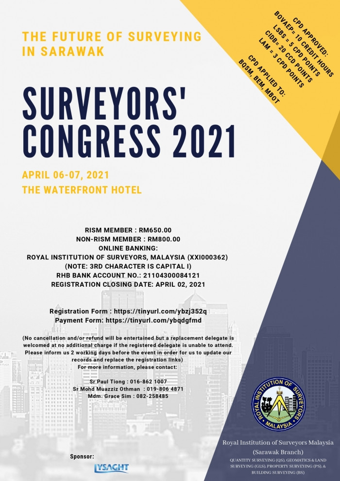 &quot;Surveyors' Congress 2021&quot; - The Future Of Surveying In-Calendar Sarawak 2021