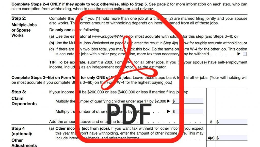 Tax | W4 Forms 2020 Printable-Blank W 9 Form Printable 2021 Pdf