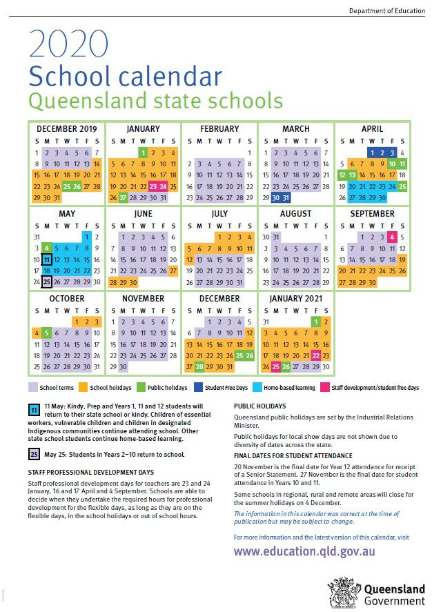 Term Dates-2021 Qld Calender