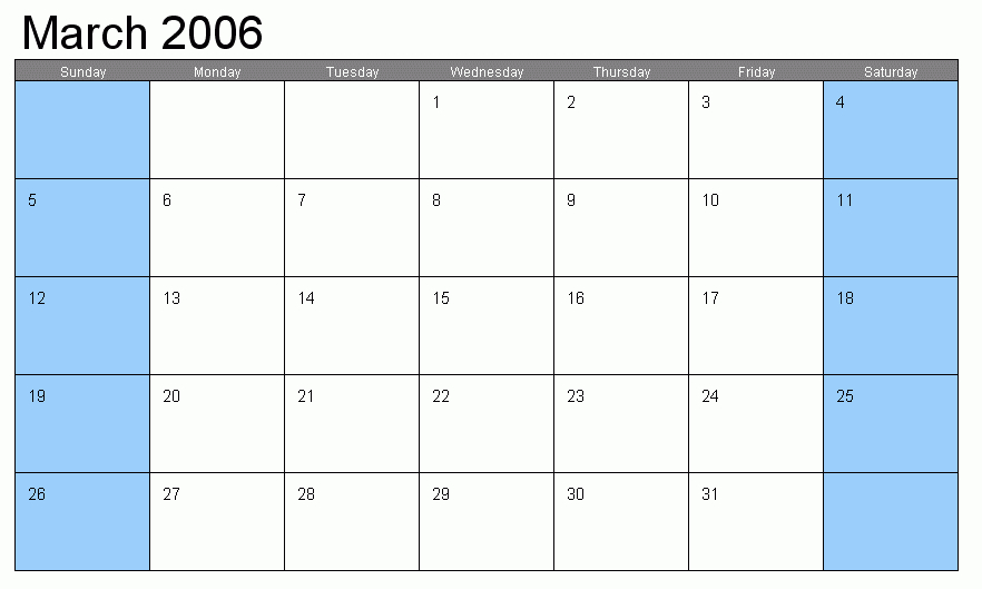 The Temptation News: Excel Calendar Template-Free Printable Calendar Big Squares