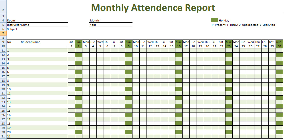 Top Form Templates Employee Attendance Sheet Tracker Top-2021 Printable Free Attendance Tracker