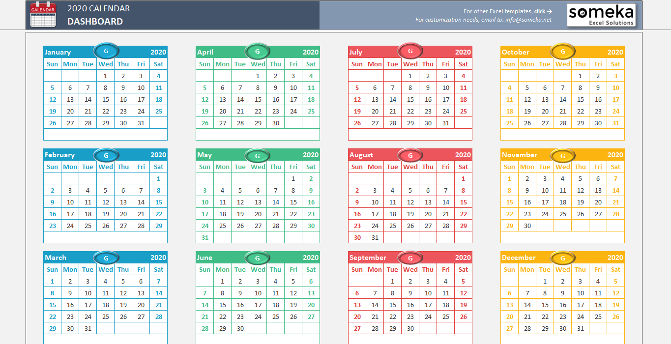 Training Calendar 2021 Excel-Planner Organizer 2021 Excel