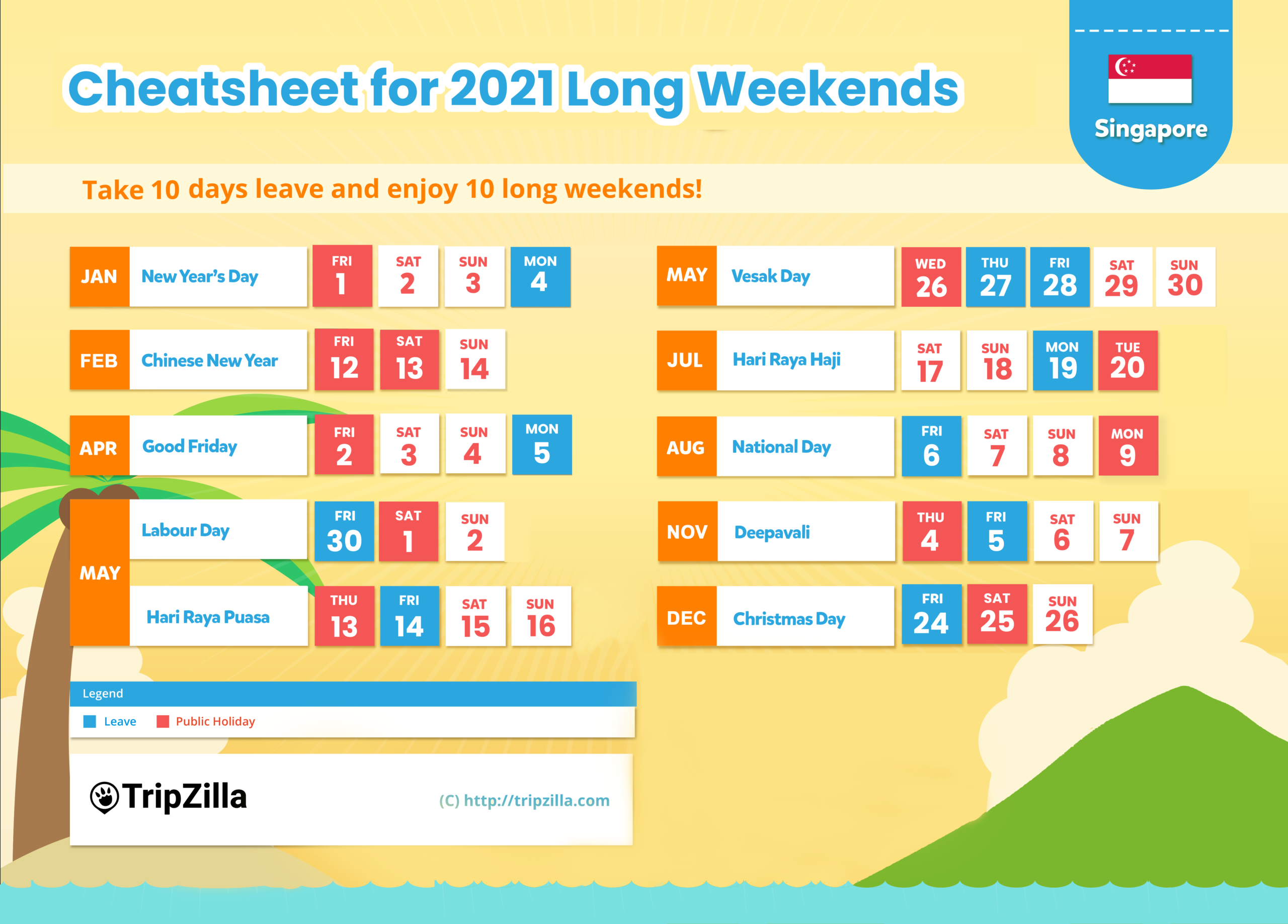 Tripzilla-2021Sglongweekendcheatsheet - Tripzilla-Malaysia Public Holidays 2021