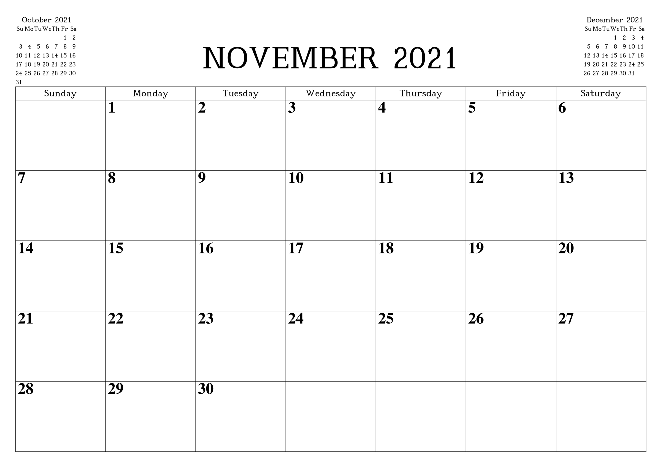 Usa Holidays Calendar November 2021 | Calendar Printables, Monthly Calendar Printable, Monthly-November 2021 Blank Calendar