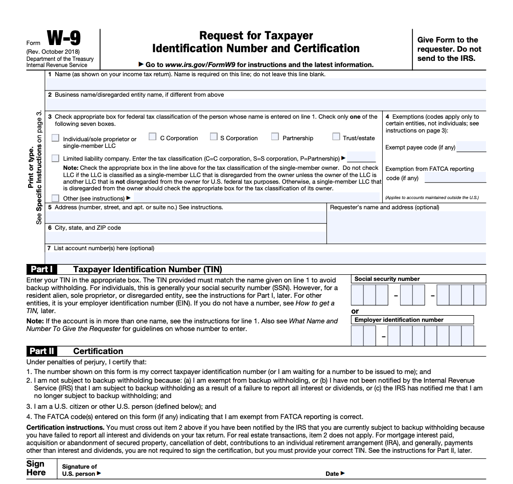 W9 Form 2019 | W. 2019-11-16-Printable Blank W 9 Forms Pdf 2021