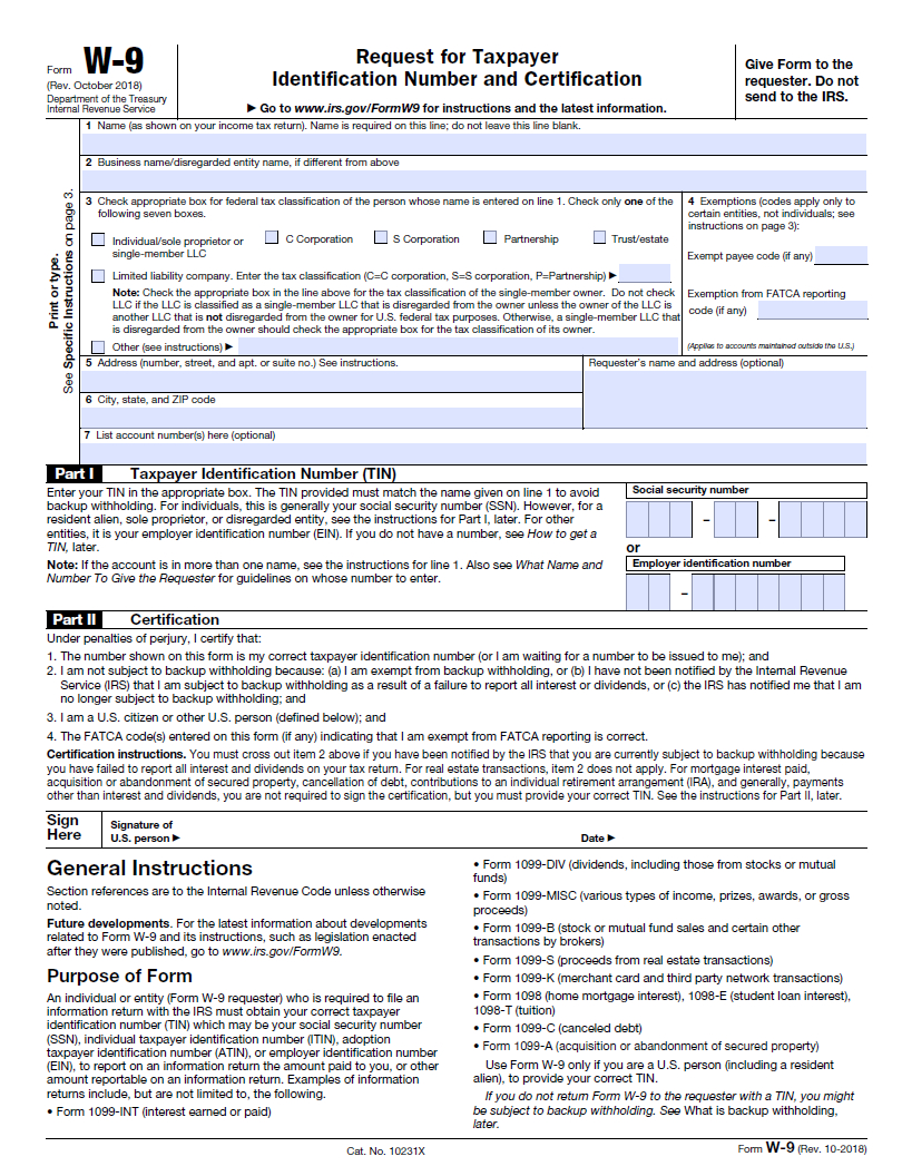 W9 Form Printable, Fillable 2021-2021 W-9 Form