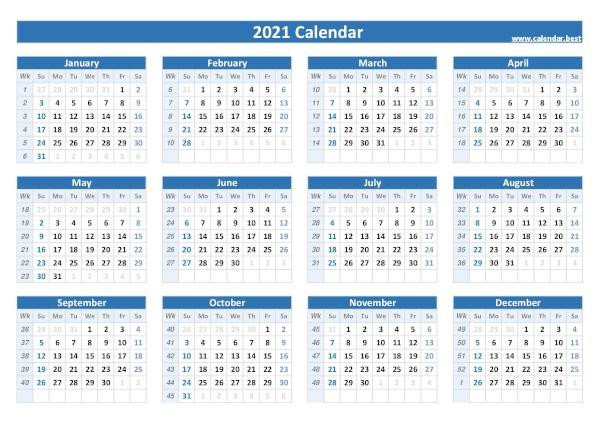 Week Numbers For 2021 : List And Calendar -Calendar.best-Calendar 2021 With Week Numbers