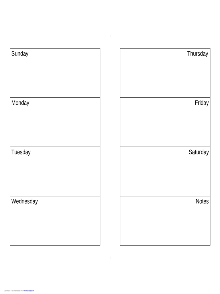 Weekly Calendar (Sunday-Saturday) - Edit, Fill, Sign-Saturday Through Sunday Calendar
