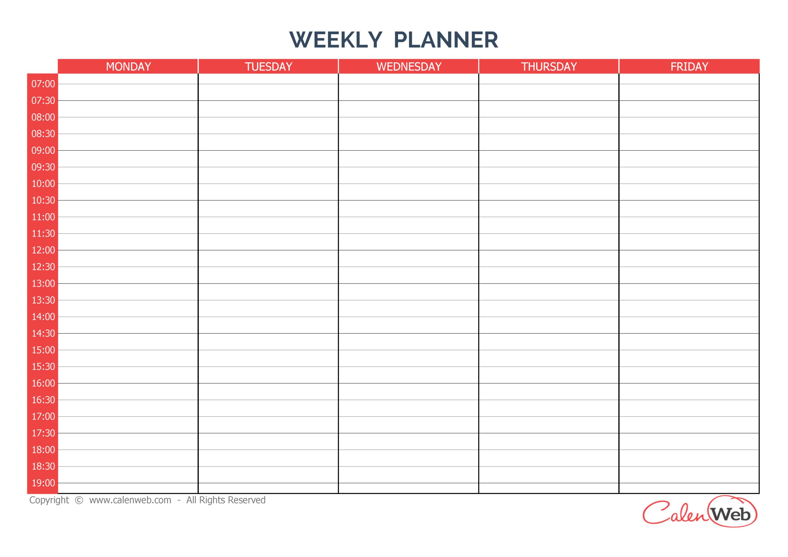 Weekly Planner 5 Days A Week Of 5 Days - Calenweb-Free Monthly 5 Day Schedules For 2021