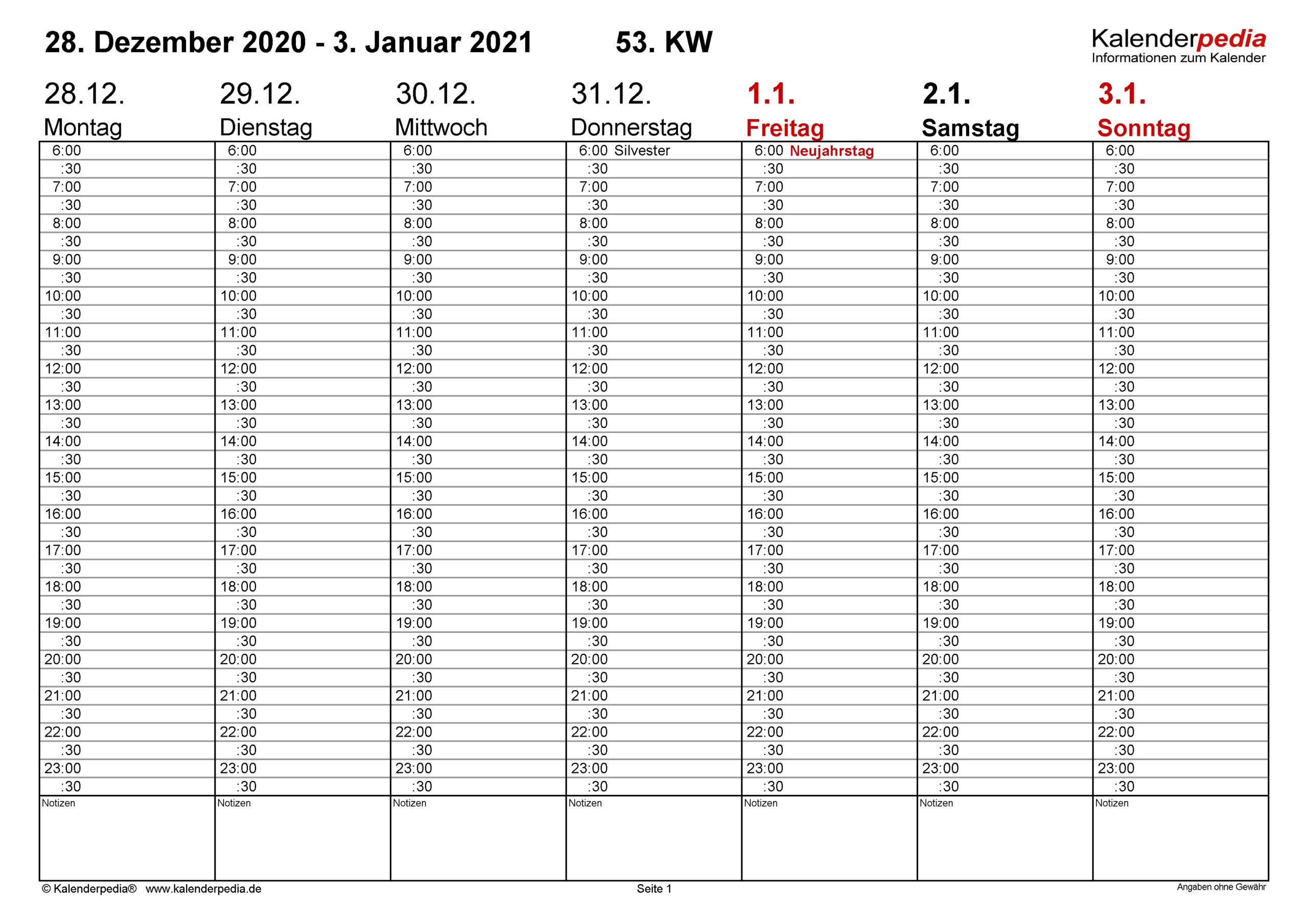 Wochenkalender 2021 Wochenplaner 2021 Zum Ausdrucken-Kalender 2021 A5 Ausdrucken