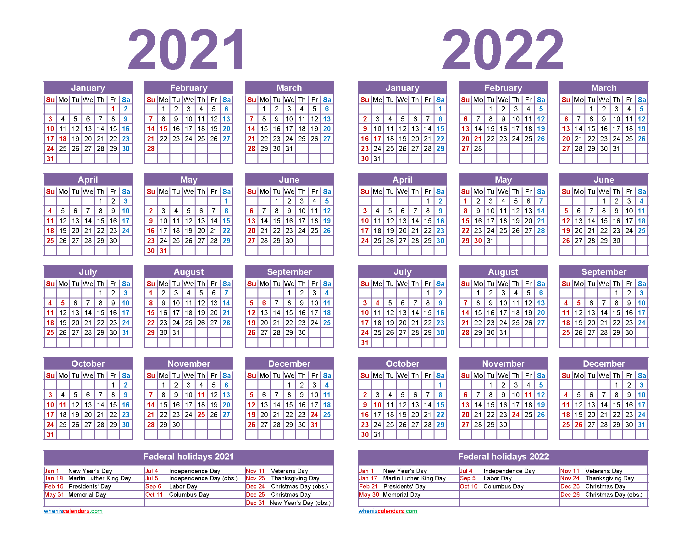 2 Year 2021 2022 Calendar Printable | Free Letter Templates-Next Year Holiday Calendar 2022