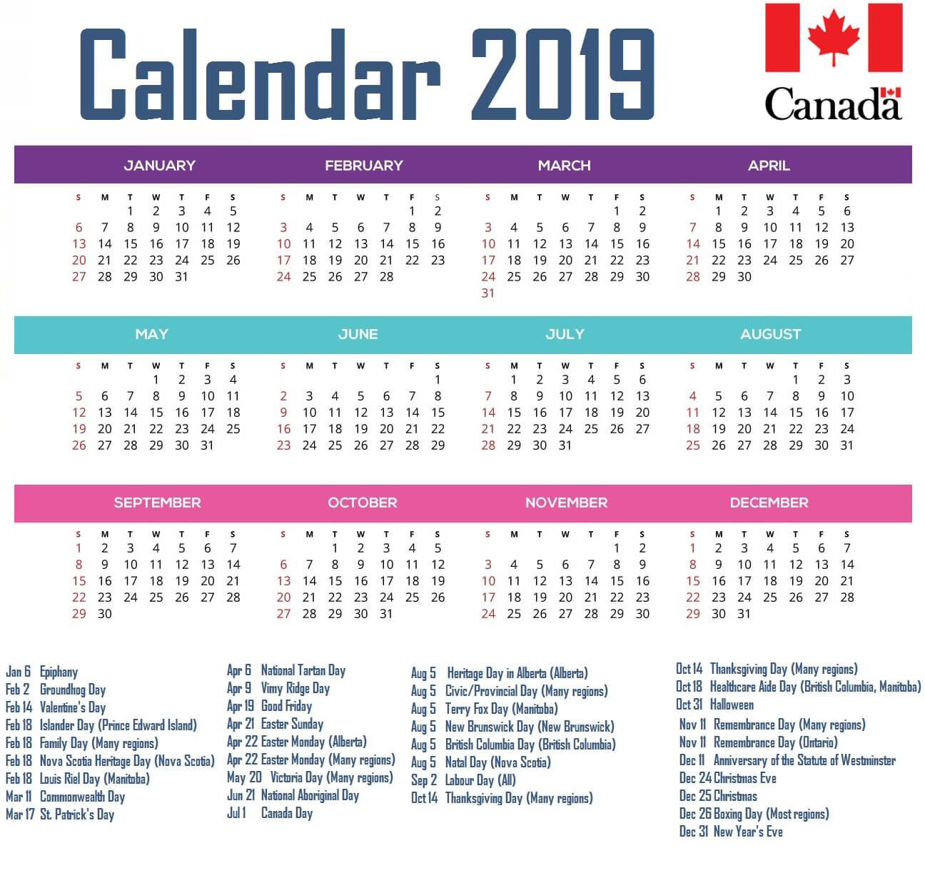20+ Canadian Calendar 2021 - Free Download Printable Calendar Templates ️-2022 Calendar With Holidays Canada