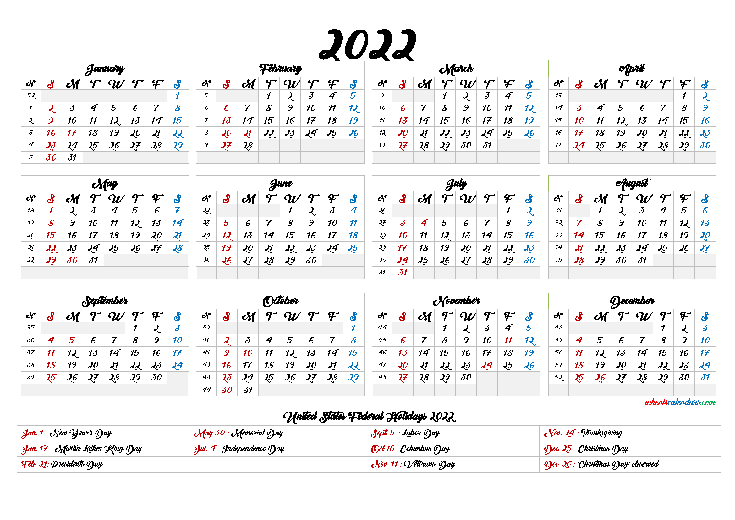 20+ Printable Calendar 2022 - Free Download Printable Calendar Templates ️-2020 To 2022 Calendar Pdf