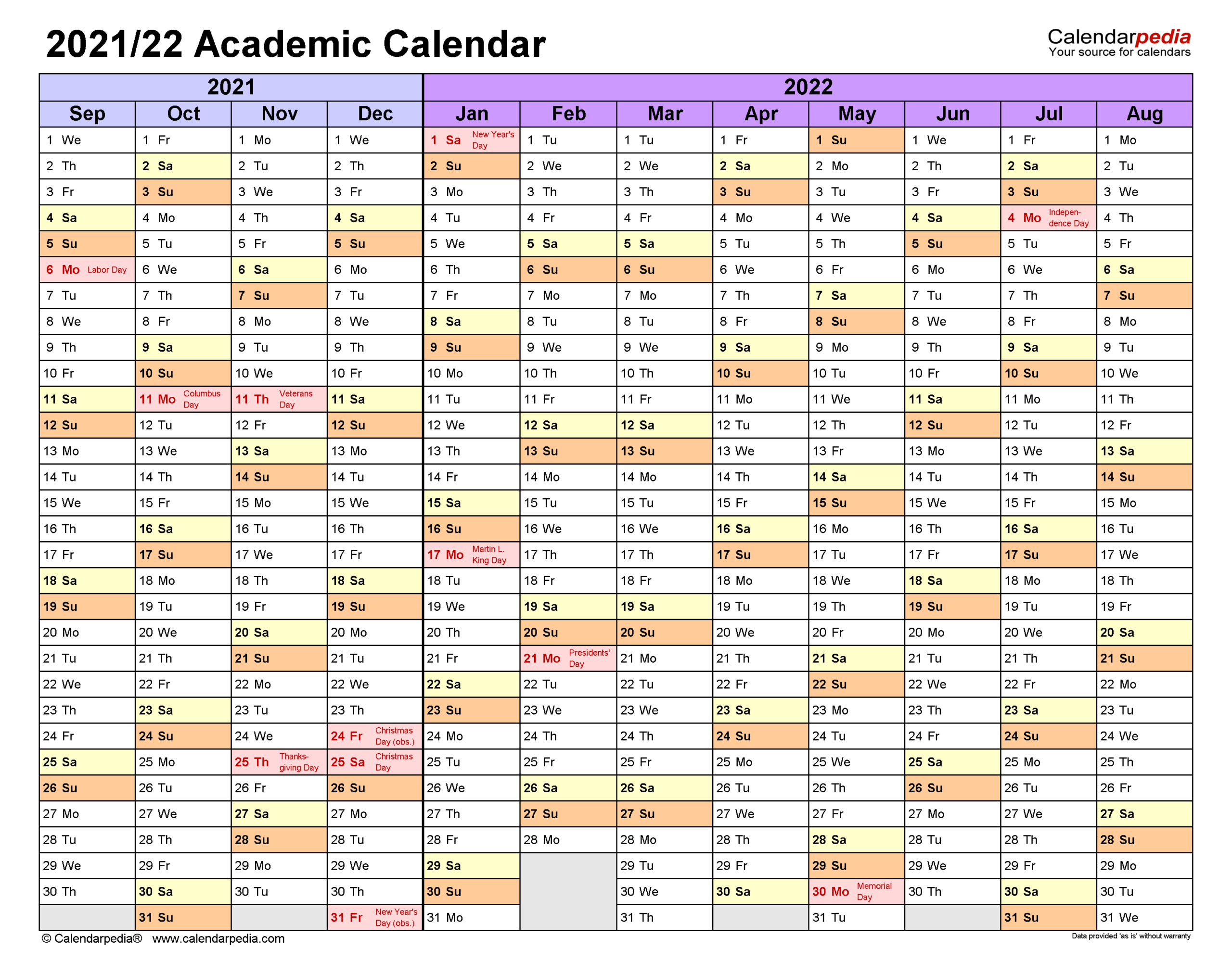 2021 2022 Academic Calendar | Printable Calendars 2021-2021 And 2022 Calendar Printable