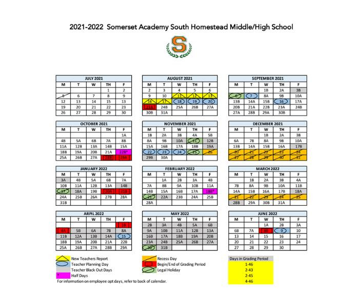 2021-2022 Sash School Calendar - News And Announcements-School Calendar 2022 Miami Dade