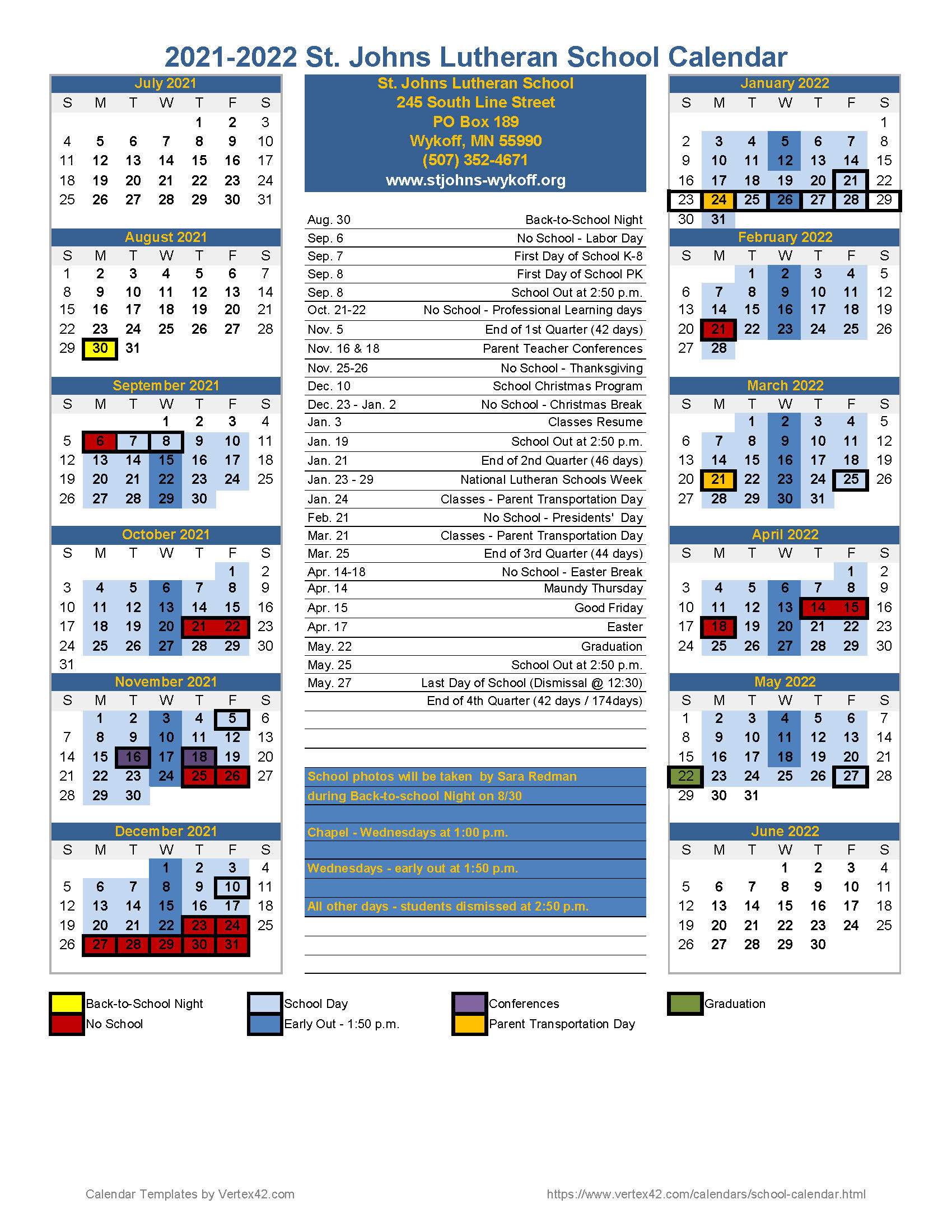 2021-2022 School Calendar-School Holidays Calendar For 2022