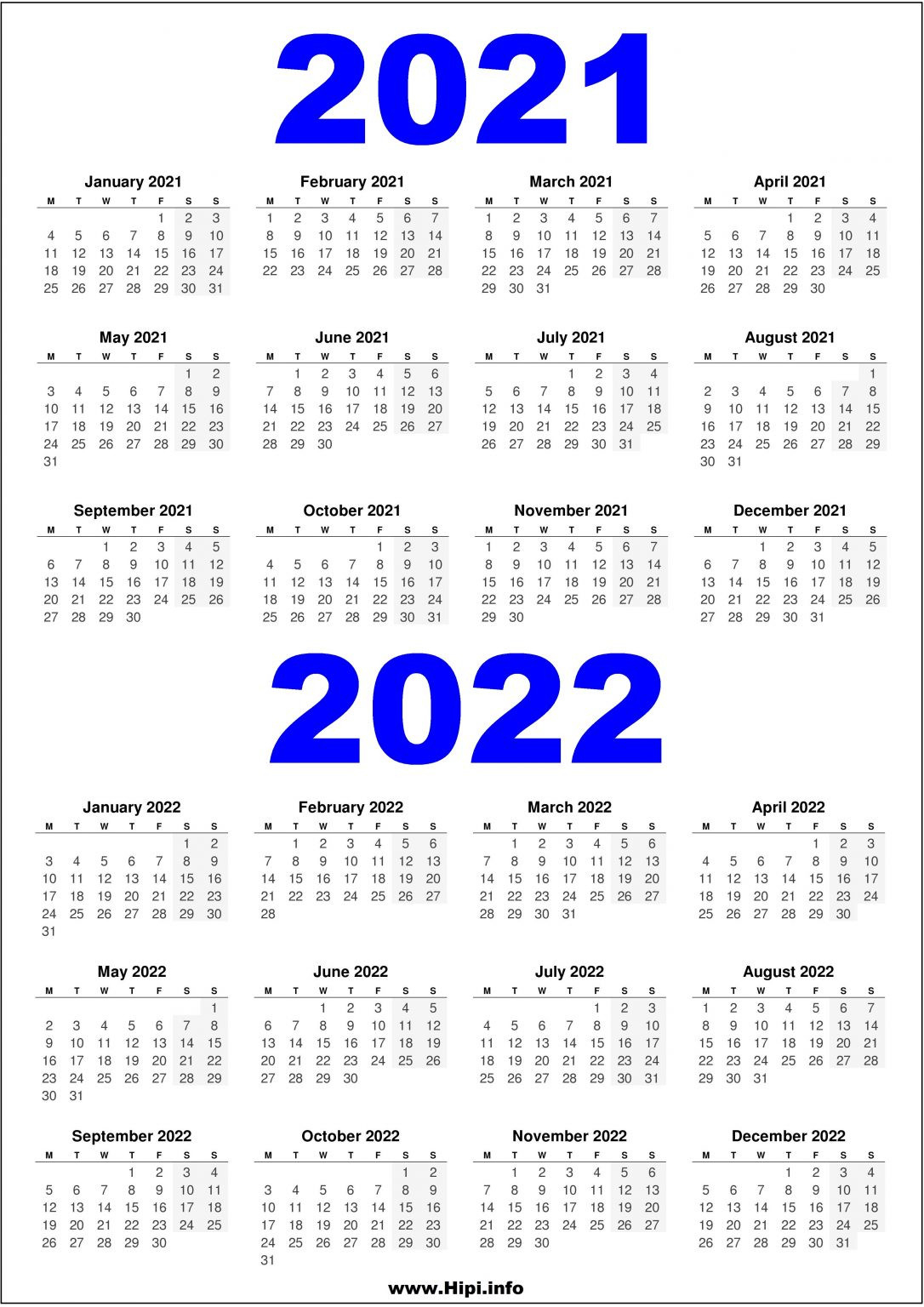 2021 And 2022 Printable Uk Calendar - 2 Year - Hipi | Calendars-Two Year Calendar 2021 And 2022 Printable