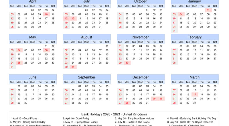 2021 Bank Holiday Calendar | 2021 Calendar-2022 Calendar Uk Week Numbers