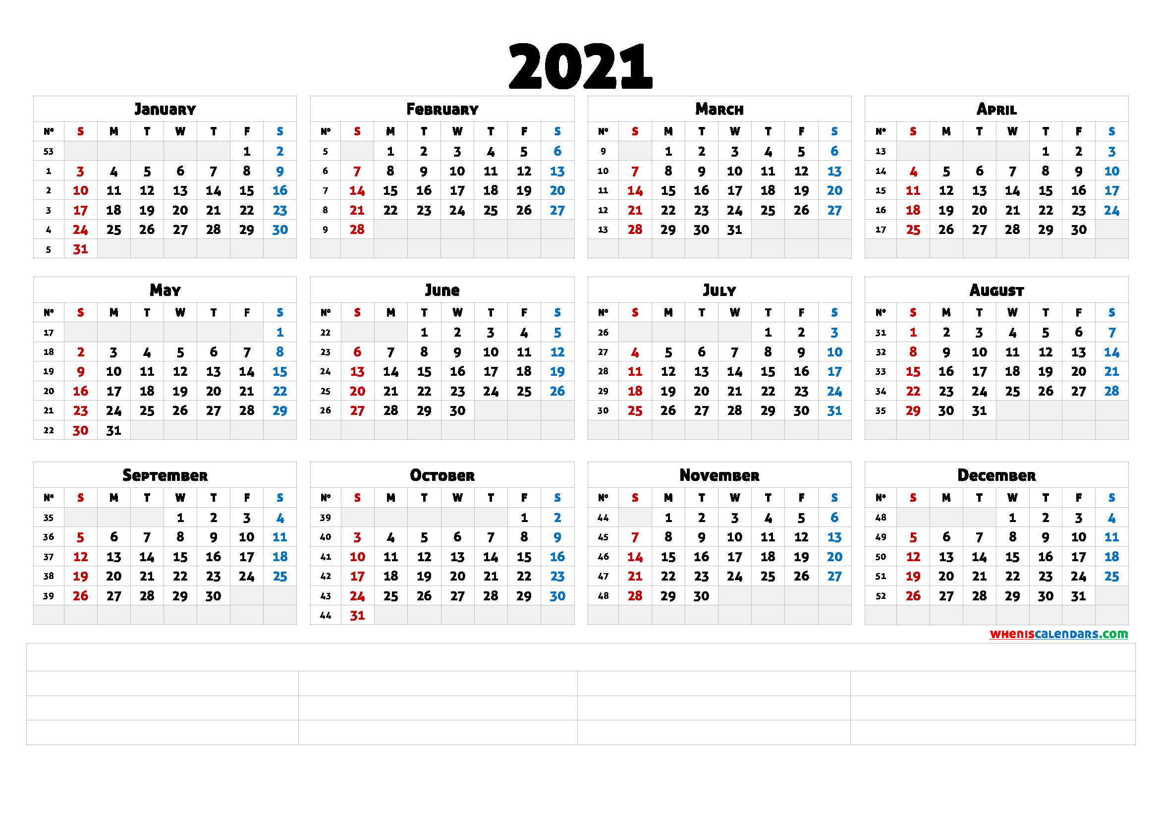 2021 Calendar With Week Number Printable Free : Free Printable-2021 Calendar 2022 Printable Pdf