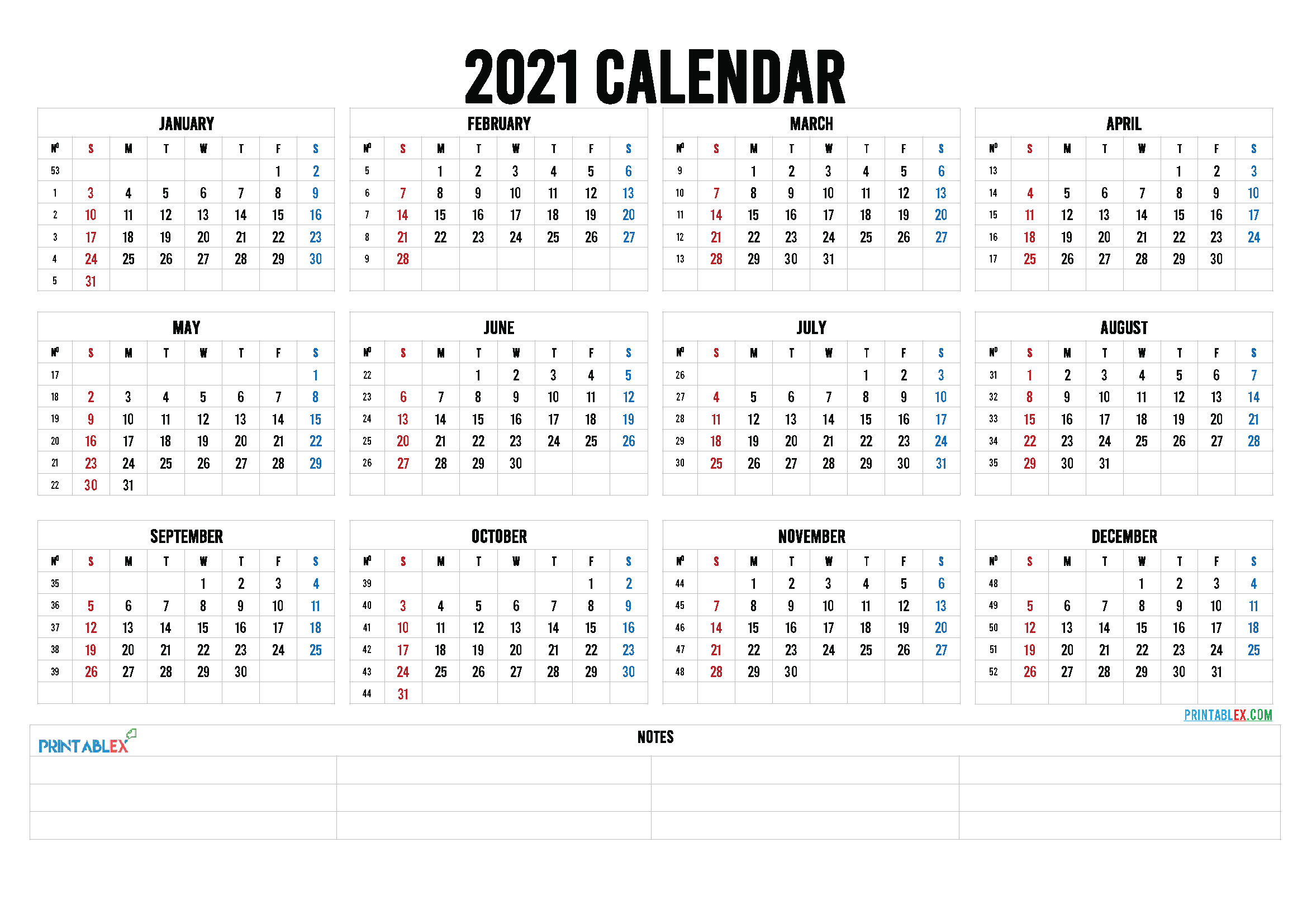 2021 Calendar With Week Number Printable Free : Free Printable-2022 Calendar Uk Week Numbers