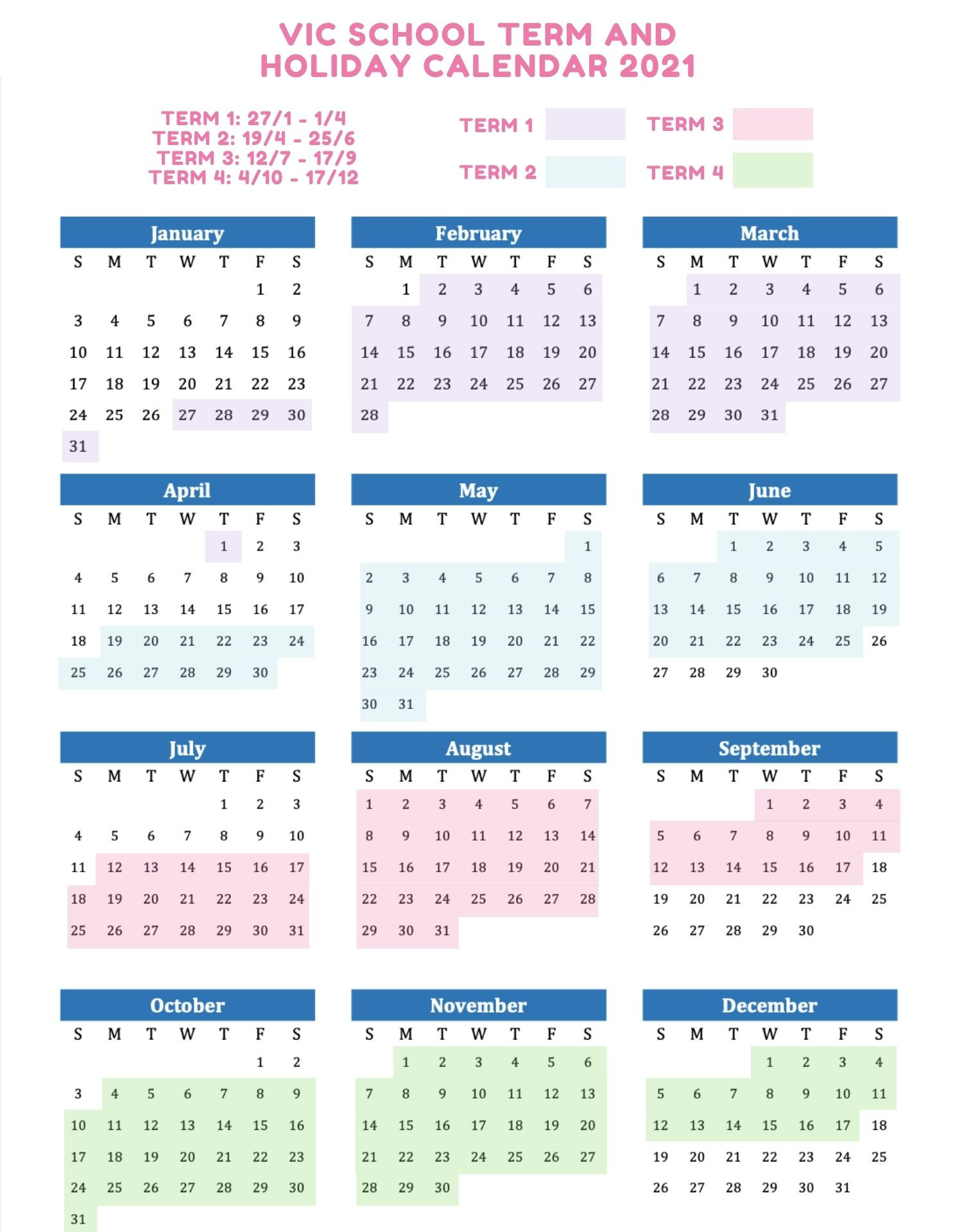 2021 School Holidays And Term Dates Australia-2022 Calendar Australia With School Holidays