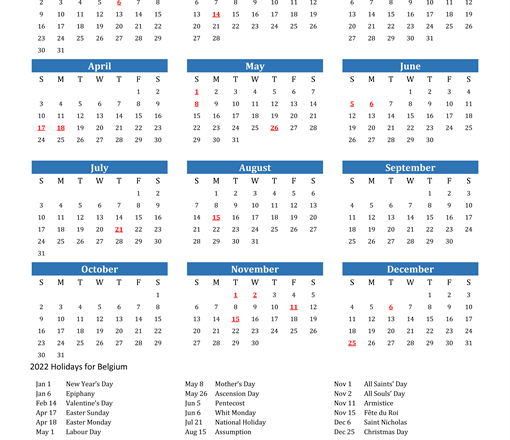 2022 Belgium Calendar With Holidays-2020 Calendar 2022 Printable With Holidays