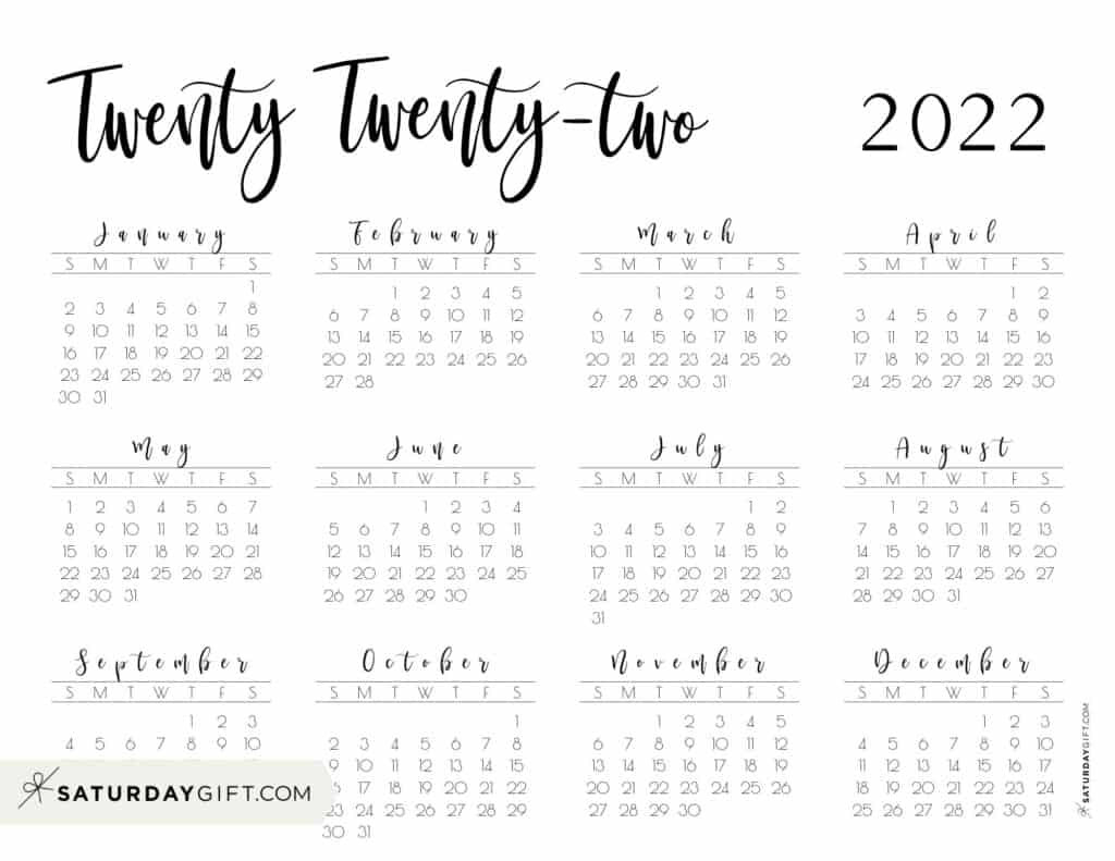 2022 Calendar Printable - Cute &amp; Free 2022 Yearly Calendar Templates-Printable 2022 Calendar Monday Start
