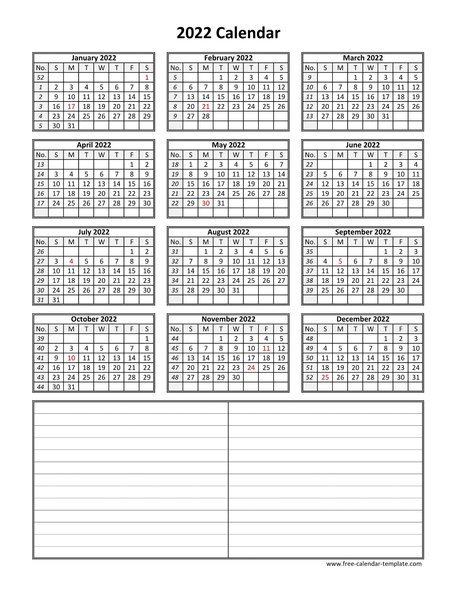 2022 Calendar Printable One Page - Free 2021 And 2022 Calendar-2022 Printable Calendar One Page