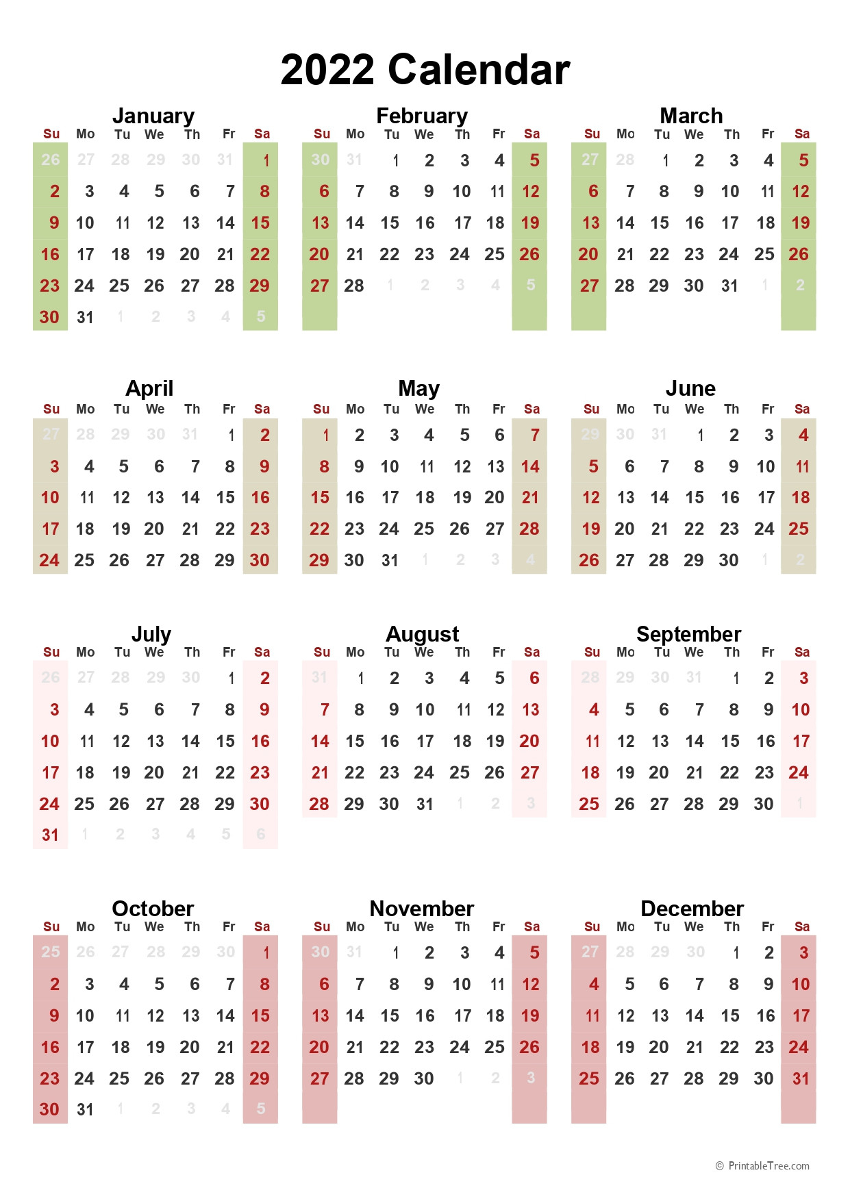 2022 Calendar Printable One Page - Printable 2022 Calendar One Page-Printable 2 Year Calendar 2021 And 2022