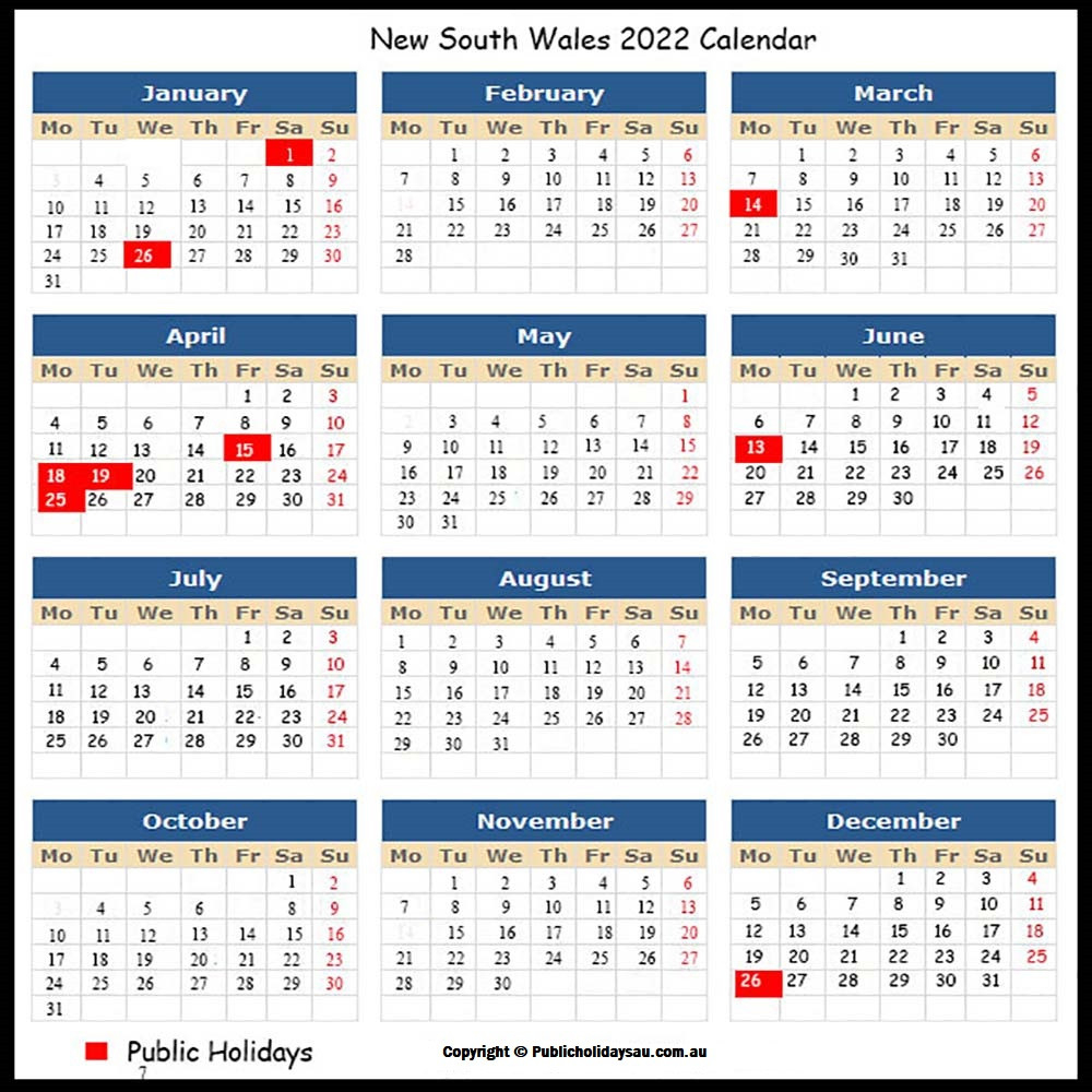2022 Calendar With Wa Public Holidays - Trutwo-Uk School Holiday Calendar 2022