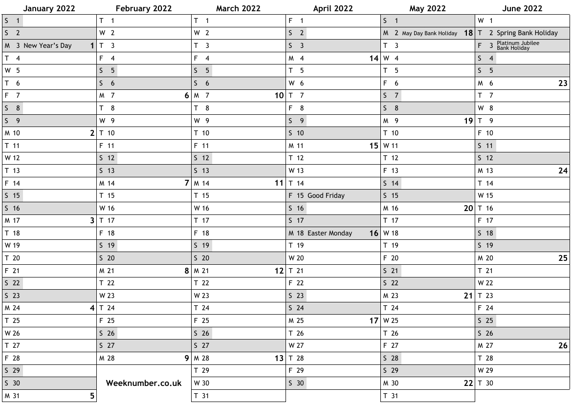 2022 Calendar With Week Numbers And Holidays For Wales … Official-2022 Calendar With Holidays Printable Usa