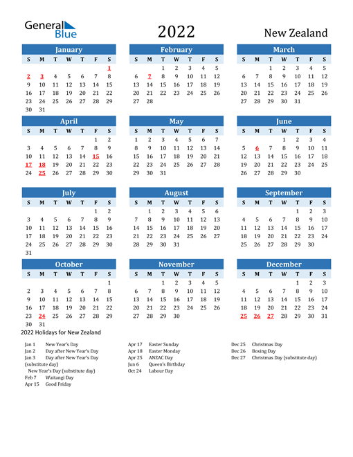 2022 New Zealand Calendar With Holidays-2022 Calendar Nsw Public Holidays