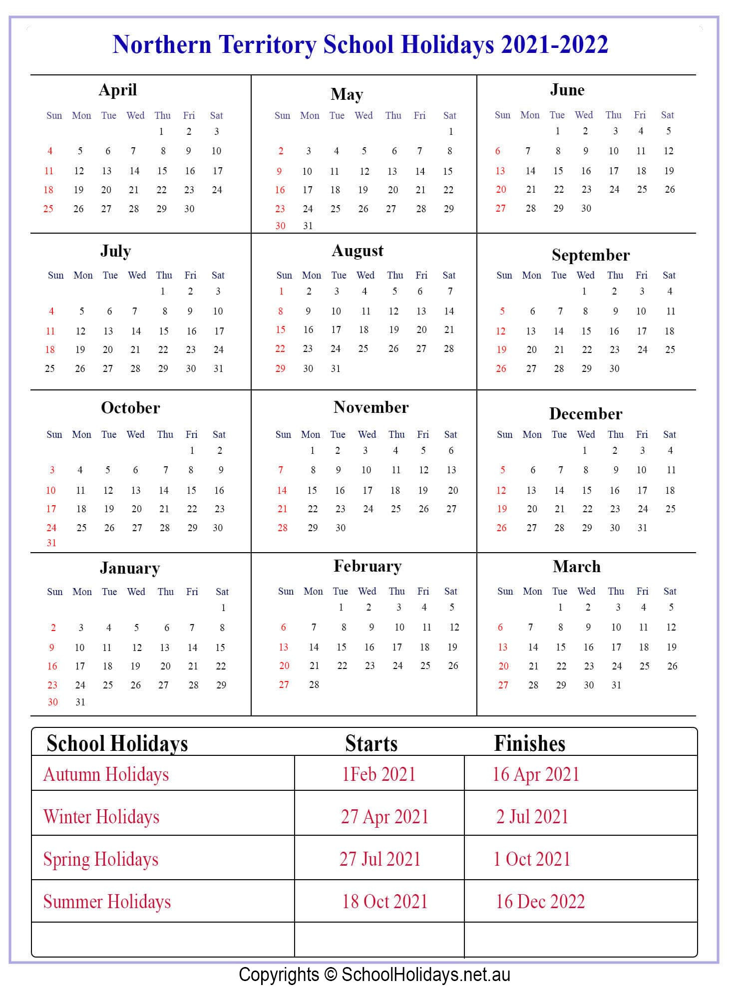 2022 Public Holidays Wa - Nexta-2022 Calendar Australia School Holidays